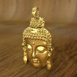 Silver Buddha Head Avalokitesvara Necklace Tathagata Pendant for Men