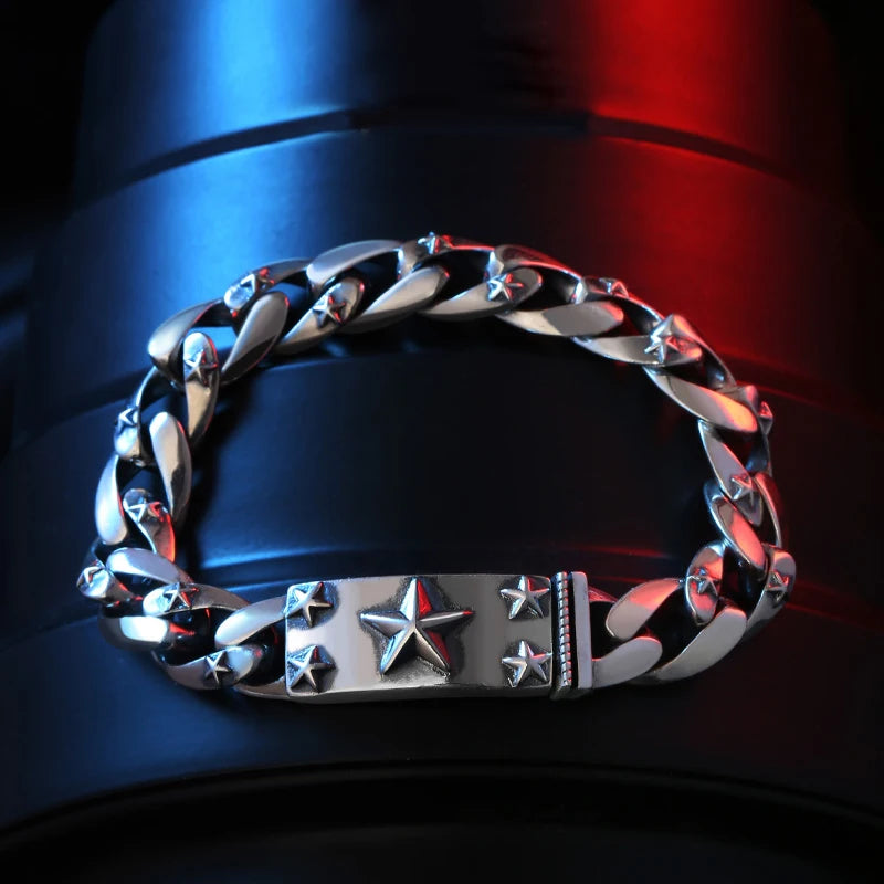 QN Star Retro Men's Bracelet & Ring Set, Personality Version, Casual Women