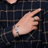 QN Star Retro Men's Bracelet & Ring Set, Personality Version, Casual Women