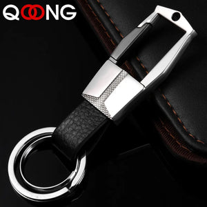 Leather Men's Keychain Keyfob for Car Accessories Gift