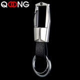 Leather Men's Keychain Keyfob for Car Accessories Gift