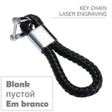 Woven Leather Keychain Personalized Gift for Car Key Holder S43