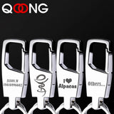 Lettering Men Women Key Chain Metal Car Key Ring Waist Hanged Key Holder Keychai
