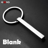Personalized Stainless Steel Key Chain, Engraved on 4 Sides