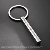 Personalized Stainless Steel Key Chain, Engraved on 4 Sides