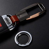 Alloy Leather Men Keychain Bag Pendant Key Chain Ring Metal Car Keyring