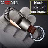 Alloy Leather Men Keychain Bag Pendant Key Chain Ring Metal Car Keyring