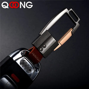 Alloy Leather Men Keychain Bag Pendant Key Chain Ring Metal Car Keyring