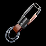 Alloy Leather Men Keychain Bag Pendant Key Chain Ring Metal Car Keyring