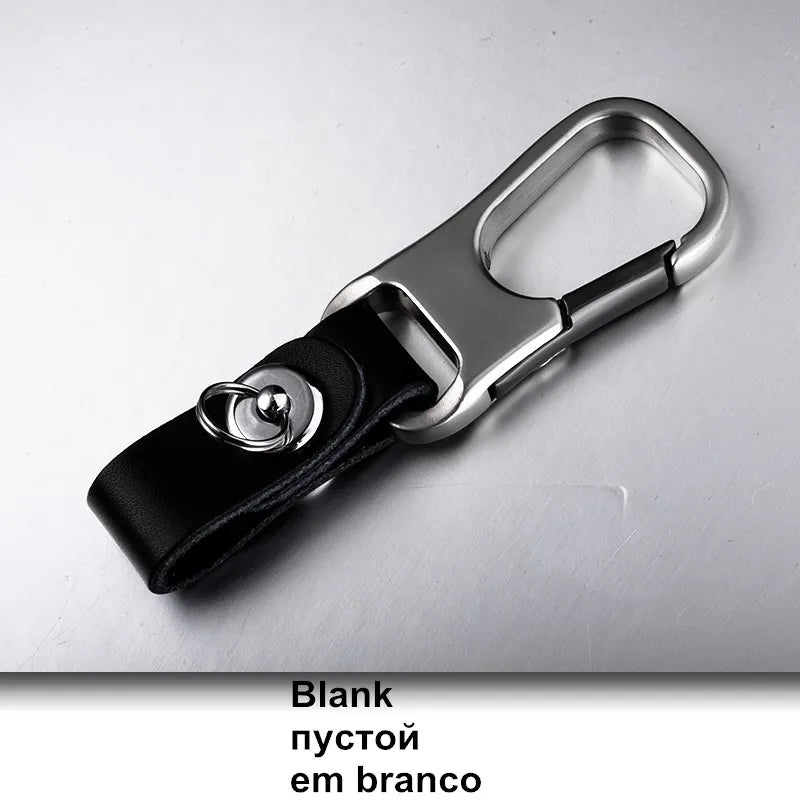 Personalized Leather Keychain with Engraved Name Logo