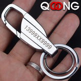 Personalized Lettering Keychain Engraved Name Logo Key Chain Car Gift
