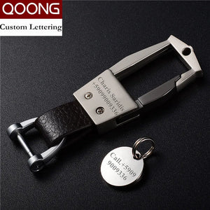 Men Metal Leather Keychain Detachable Car Key Ring Horseshoe Buckle