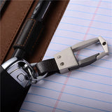 Men Metal Leather Keychain Detachable Car Key Ring Horseshoe Buckle