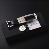 Men Metal Leather Keychain Detachable Car Key Ring Horseshoe Buckle
