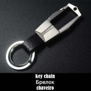Men Keychain Car Keyring Leather Metal Auto Key Holder Lettering Y07
