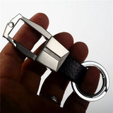 Men Keychain Car Keyring Leather Metal Auto Key Holder Lettering Y07