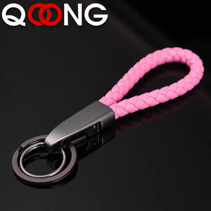 Hand Knitt Leather Rope Car Key Chain Metal Keyrings Holder