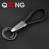 Hand Knitt Leather Rope Car Key Chain Metal Keyrings Holder