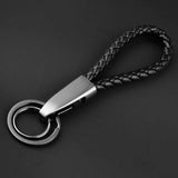 Hand Knitt Leather Rope Car Key Chain Metal Keyrings Holder