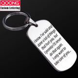 Personalized Calendar Keychain Metal Card Key Chain Men Women Signature Car Key