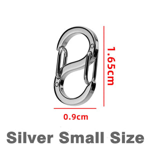 Mini 304 Stainless Steel Keychain Double Head Quick Hanging Keyring