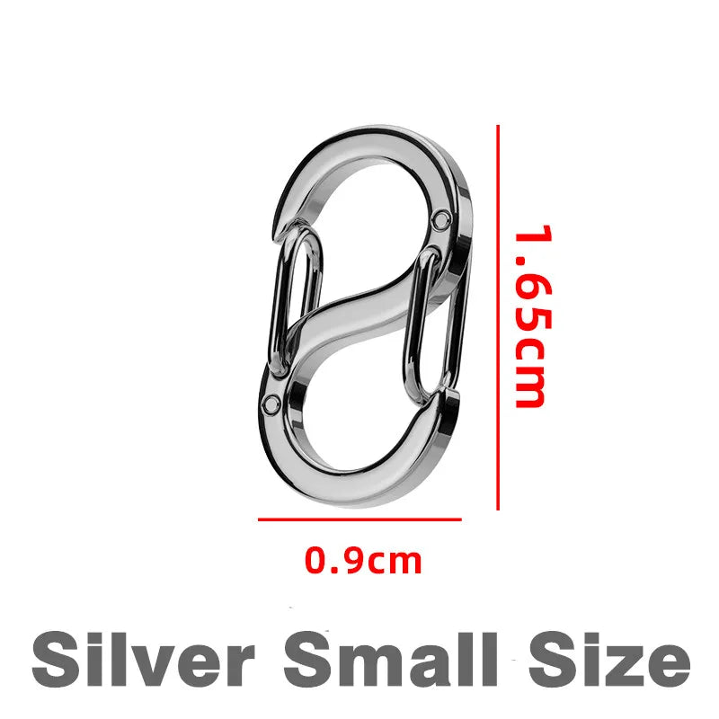 Mini 304 Stainless Steel Keychain Double Head Quick Hanging Keyring