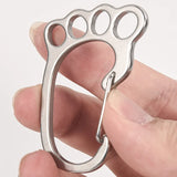 Stainless Steel Big Feet Key Chain Holder with 4 Keyrings
