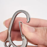 Stainless Steel Big Feet Key Chain Holder with 4 Keyrings