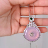 Lab Emerald Pendant Necklace Choker Chain Silver