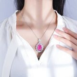 13*18 Amethyst Pendant Necklace Silver Tourmaline Moissanite Gemstone