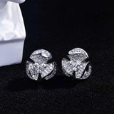 Sparkling Stud Earrings Simulated Diamonds Women Anniversary Gift