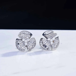Sparkling Stud Earrings Simulated Diamonds Women Anniversary Gift