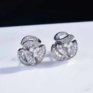 Sparkling Stud Earrings Simulated Diamonds Women Anniversary Gift