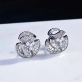 Sparkling Stud Earrings Simulated Diamonds Women Anniversary Gift