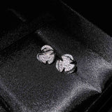 Sparkling Stud Earrings Simulated Diamonds Women Anniversary Gift