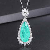 Vintage Paraiba Aquamarine Pendant Necklace for Women