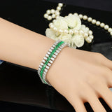 925 Silver 3 Layers Tennis Bracelet Bangle Women Party Anniversary Accessory