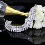 925 Silver 3 Layers Tennis Bracelet Bangle Women Party Anniversary Accessory