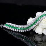 925 Silver 3 Layers Tennis Bracelet Bangle Women Party Anniversary Accessory
