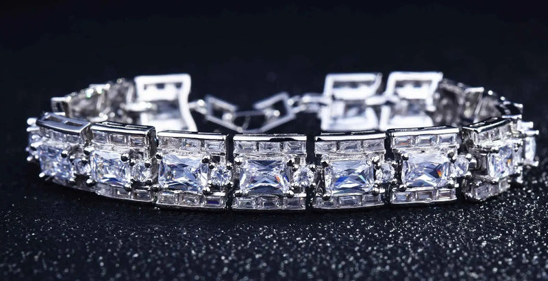925 Silver Bracelet with Cubic Zirconia Crystal