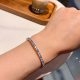 925 Silver CZ Crystal Bracelet for Women Party Jewelry