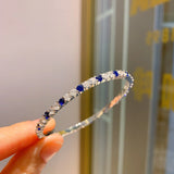 925 Silver CZ Crystal Bracelet for Women Party Jewelry