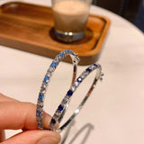 925 Silver CZ Crystal Bracelet for Women Party Jewelry