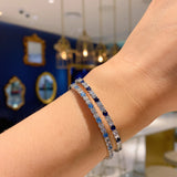 925 Silver CZ Crystal Bracelet for Women Party Jewelry