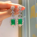 Snowflake Cubic Zircon Hanging Earrings Party Accessories Silver Gift