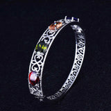 Colorful Zircon Stone 925 Sterling Silver Chain Bracelet