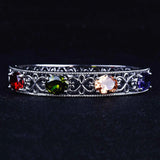 Colorful Zircon Stone 925 Sterling Silver Chain Bracelet
