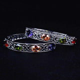 Colorful Zircon Stone 925 Sterling Silver Chain Bracelet