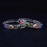 Colorful Zircon Stone 925 Sterling Silver Chain Bracelet
