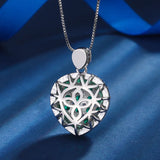 Moissanite Heart Pendant Necklace Silver - Ladies Sweater Necklace